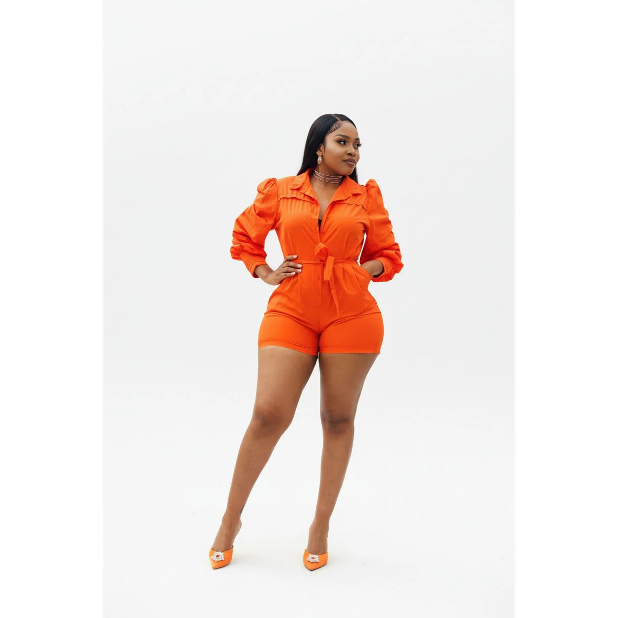 Long Sleeve Short Jumpsuit