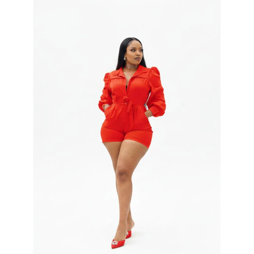 Long Sleeve Short Jumpsuit - Image 4