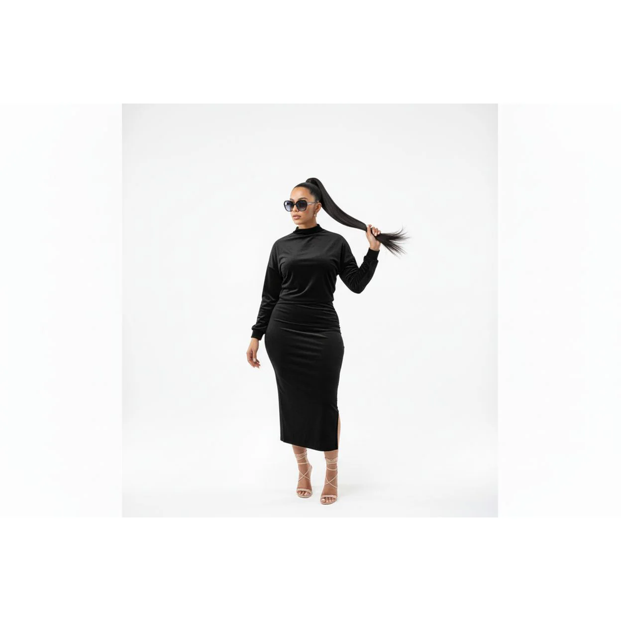 Long Sleeve Top and midi Skirt 2 Piece set. - Image 2
