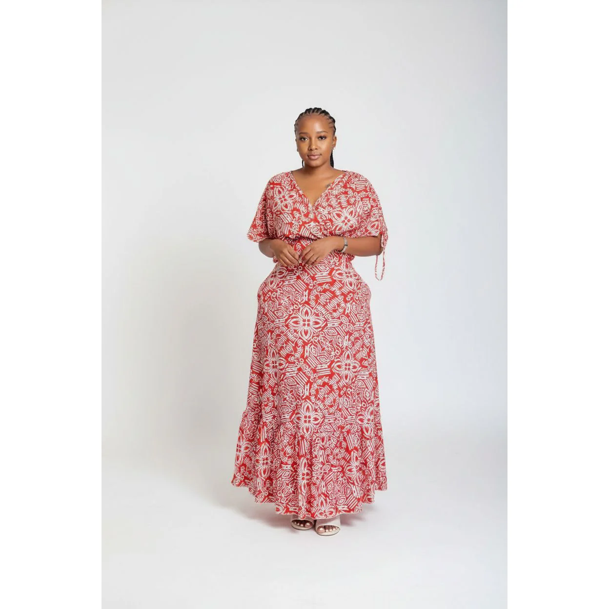 Long Sleeve V-Neck Maxi Dress - Image 3