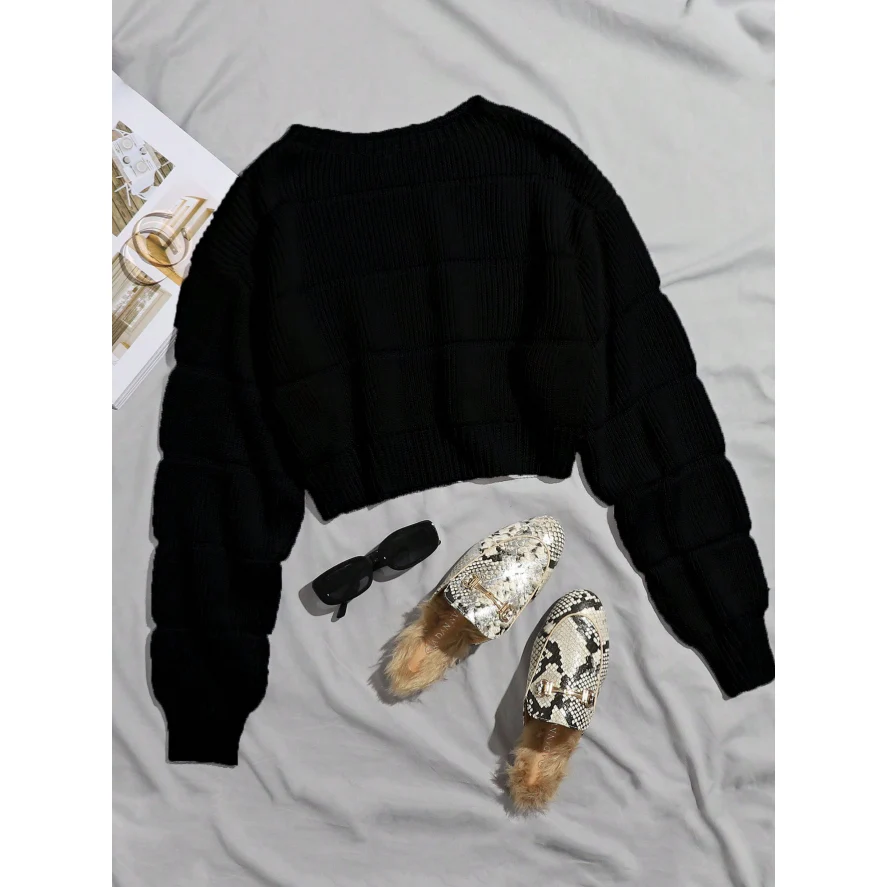 Long Sleeve Wool Knitted Stretchy Sweater - Image 4