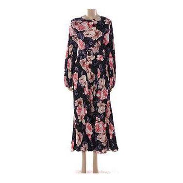 Long-sleeved Spring Summer Fashion Printing Belted Dress. - Image 4