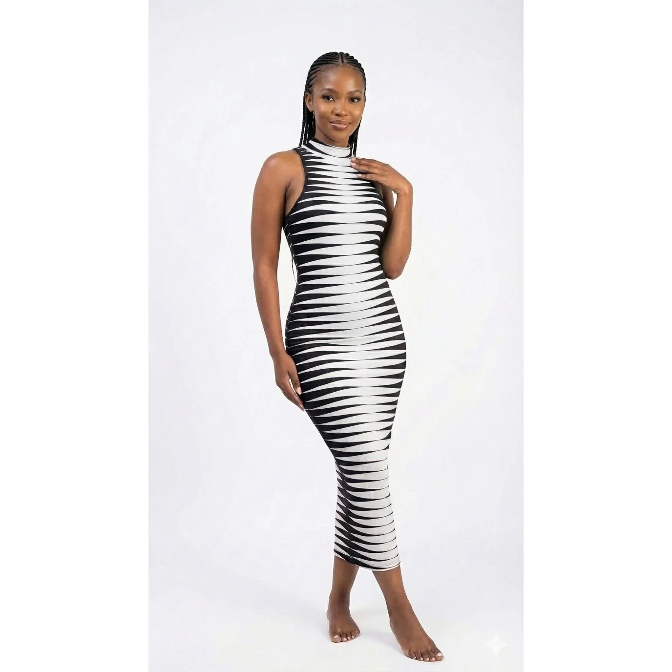 Long Sleeveless Turtleneck Dress - Image 3