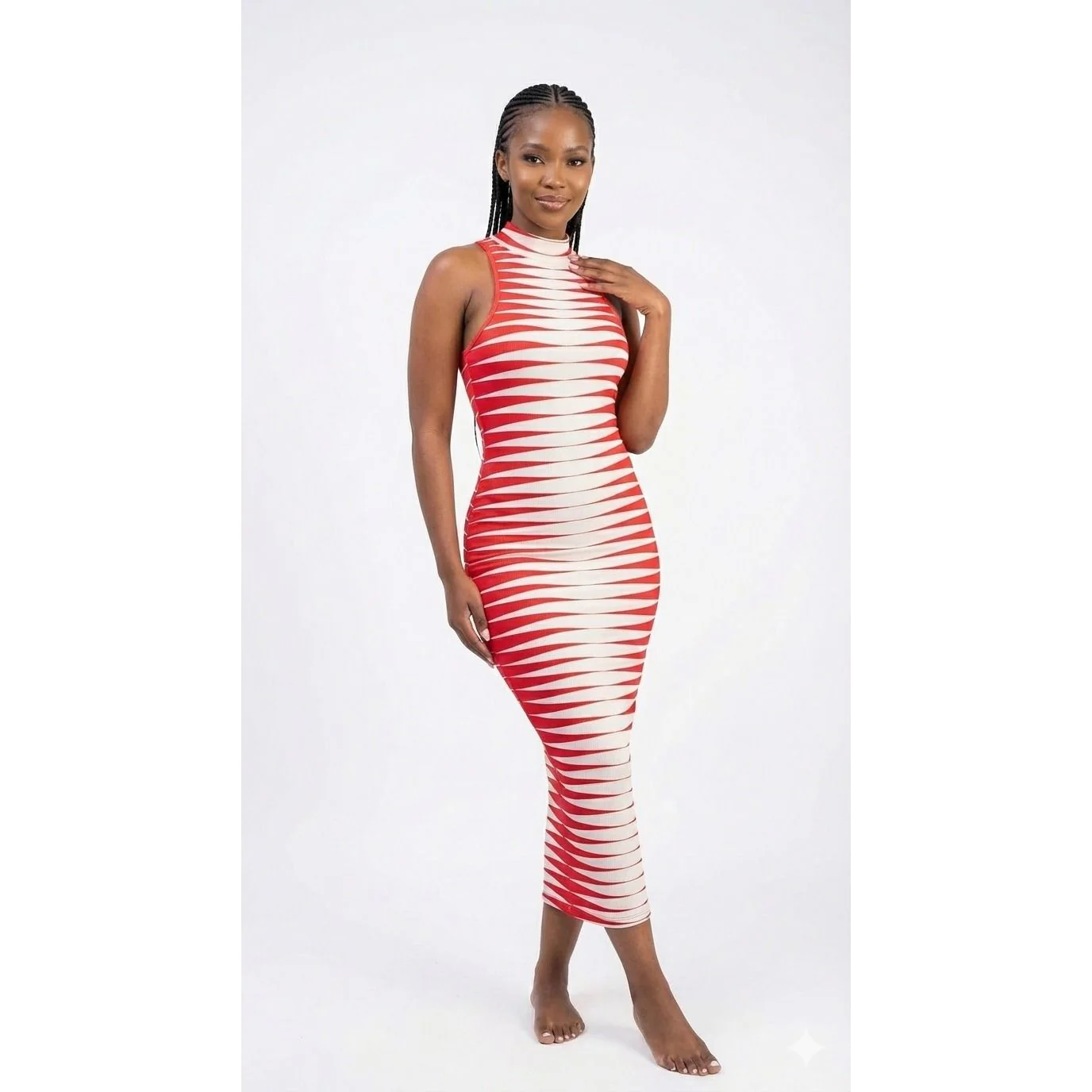 Long Sleeveless Turtleneck Dress - Image 4