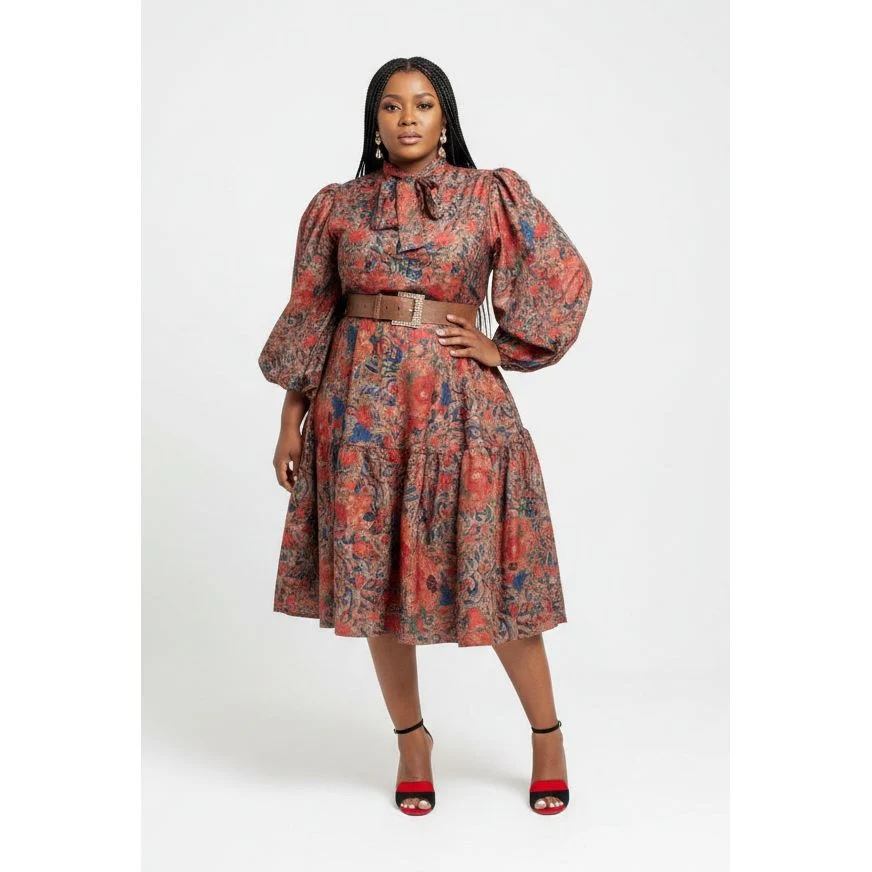 Long sleeves floral vintage Dress - Image 2