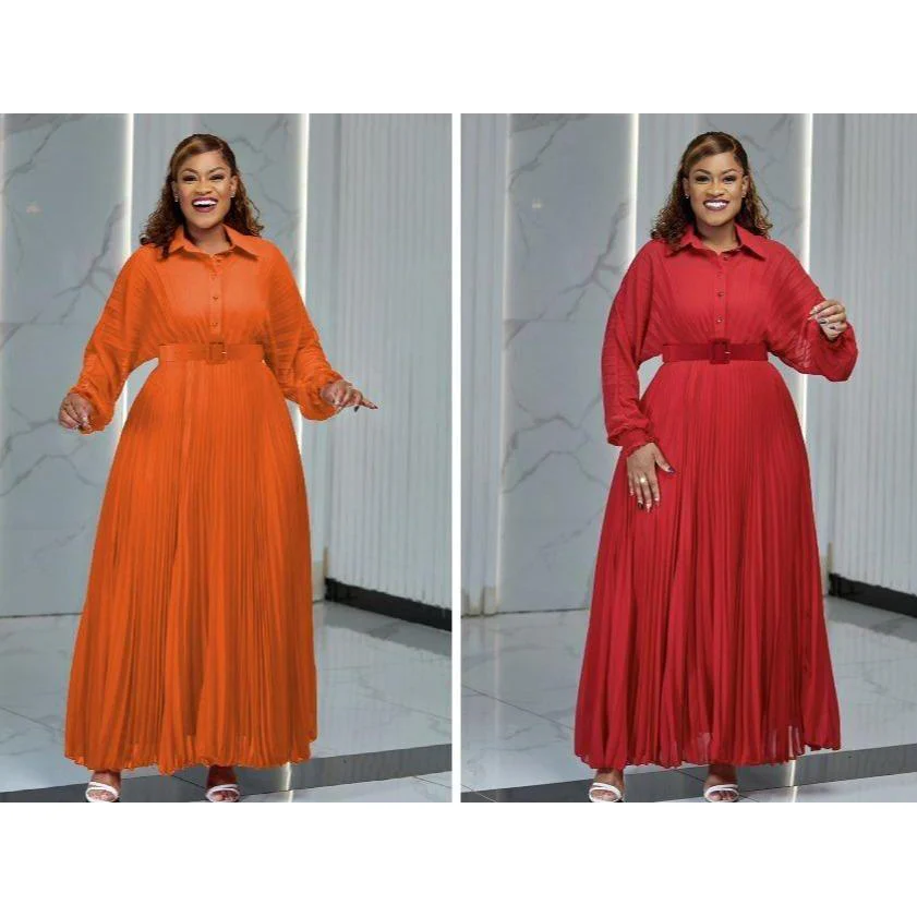 Long Sleeves Pleated Evening Dress - Image 2