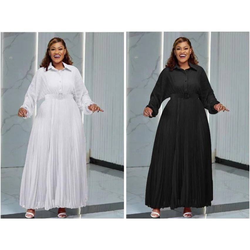 Long Sleeves Pleated Evening Dress - Image 3