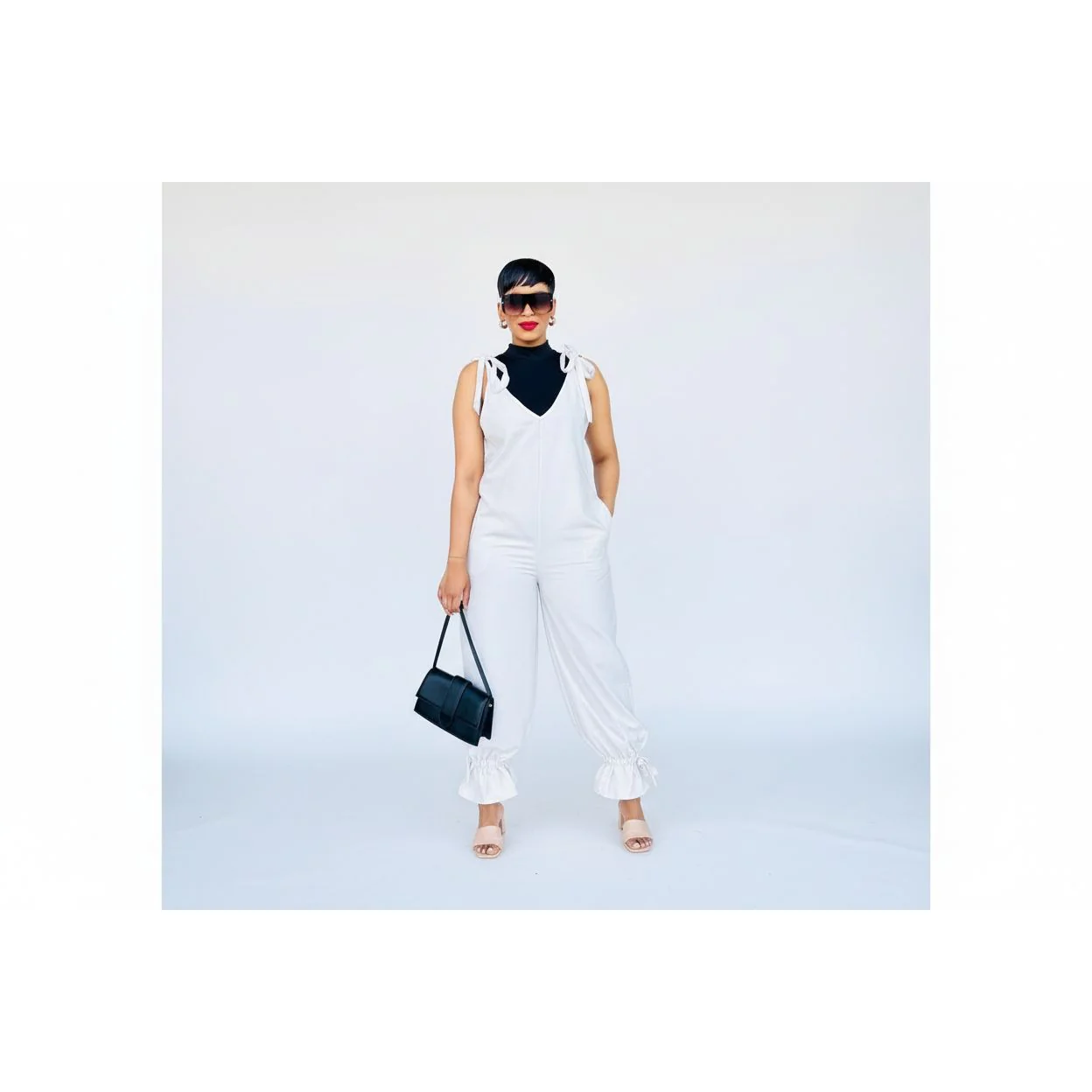 Loose Cold Shoulder V-Neck Jumpsuits - Image 14