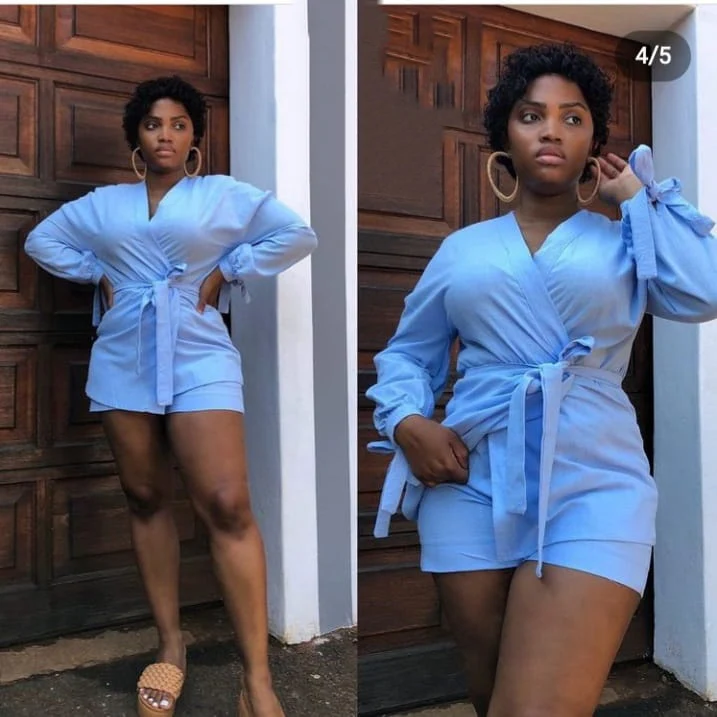 Loose High Waist Shorts Lace-Up Robes Tops Set - Image 3
