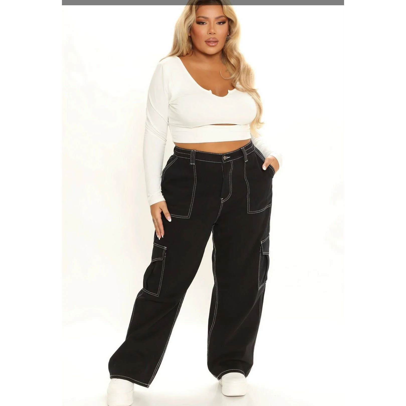 Low Rise Pocket Straight Leg Trousers Streetwear - Image 5