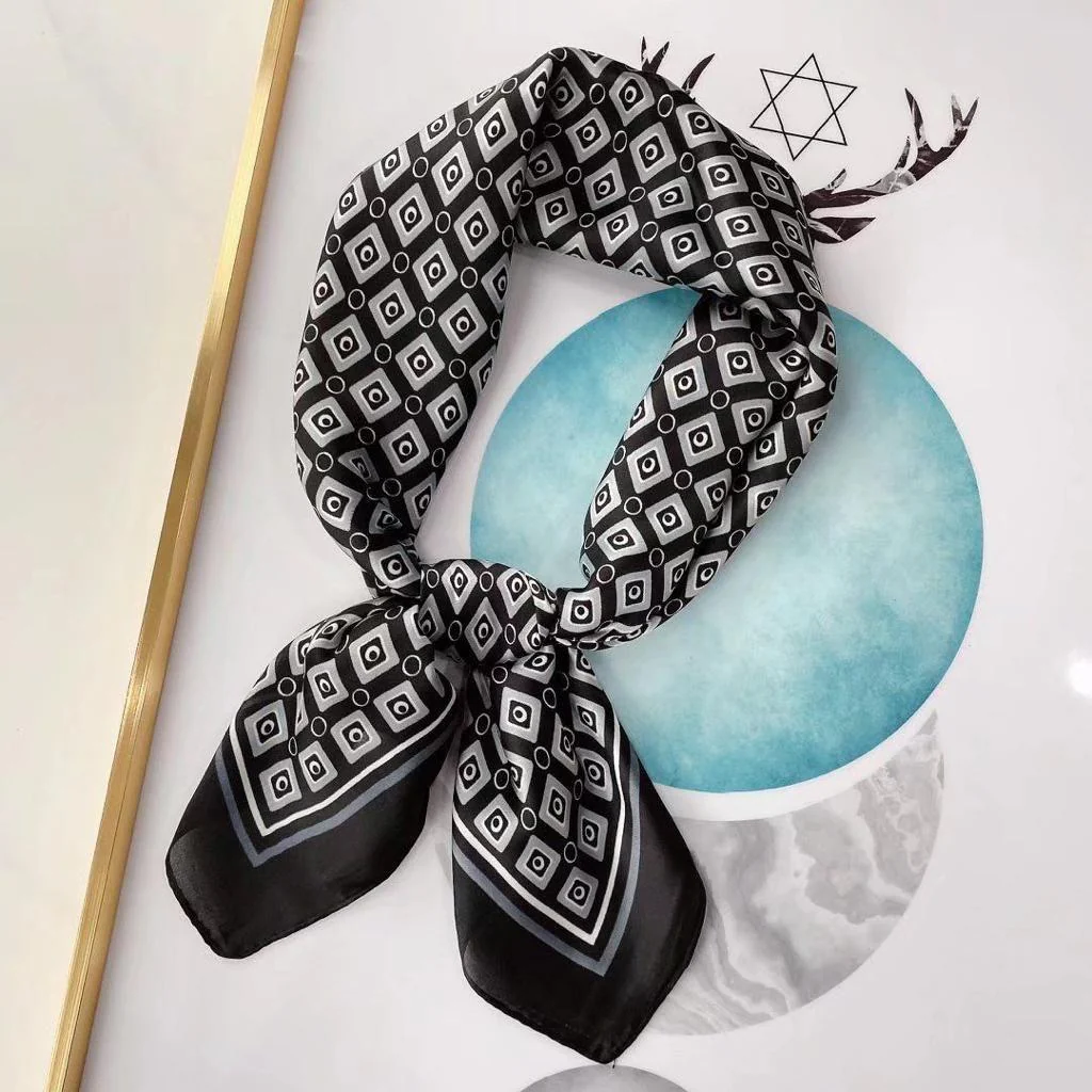 Luxury Print Silk Satin Head Scarf - Image 10