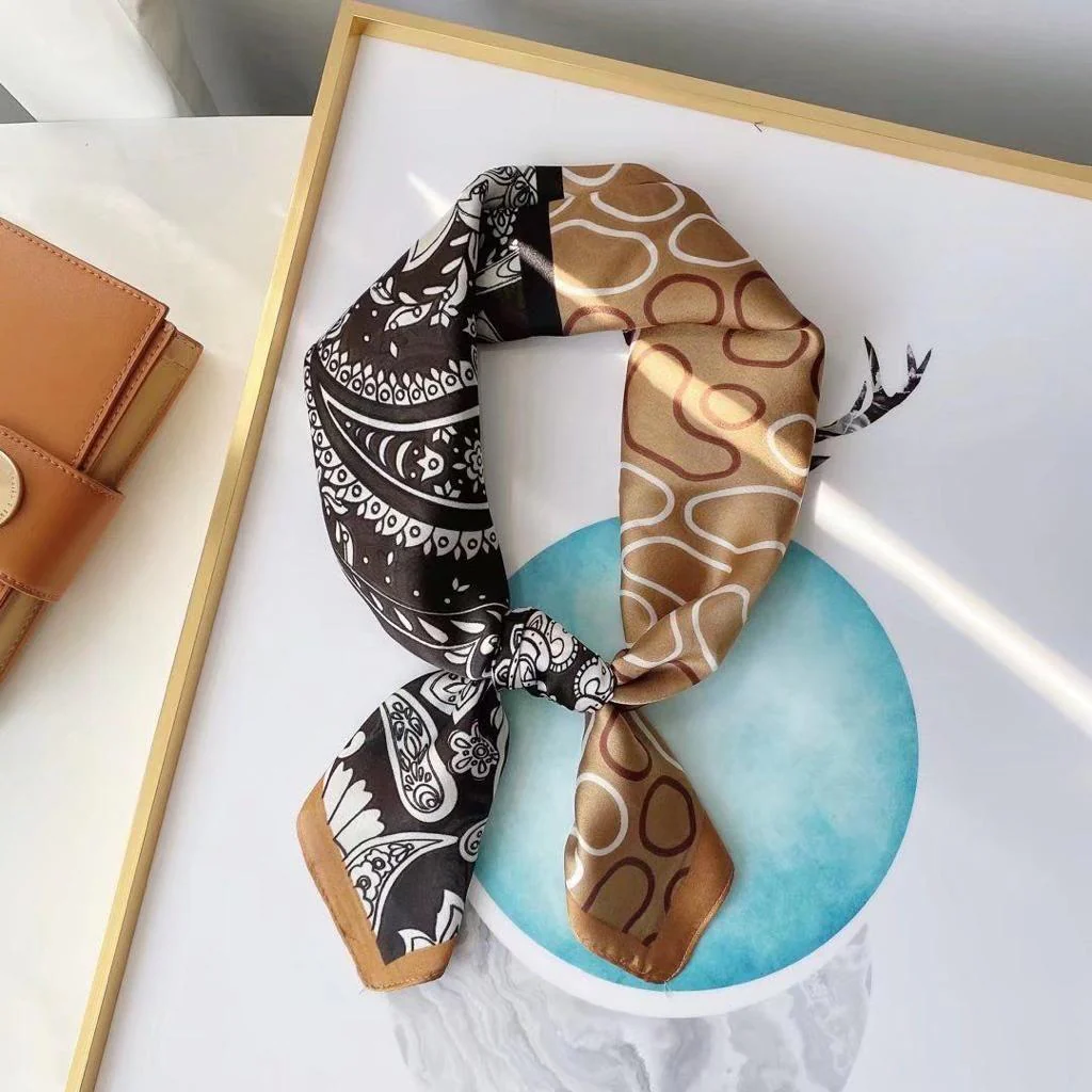 Luxury Print Silk Satin Head Scarf - Image 11