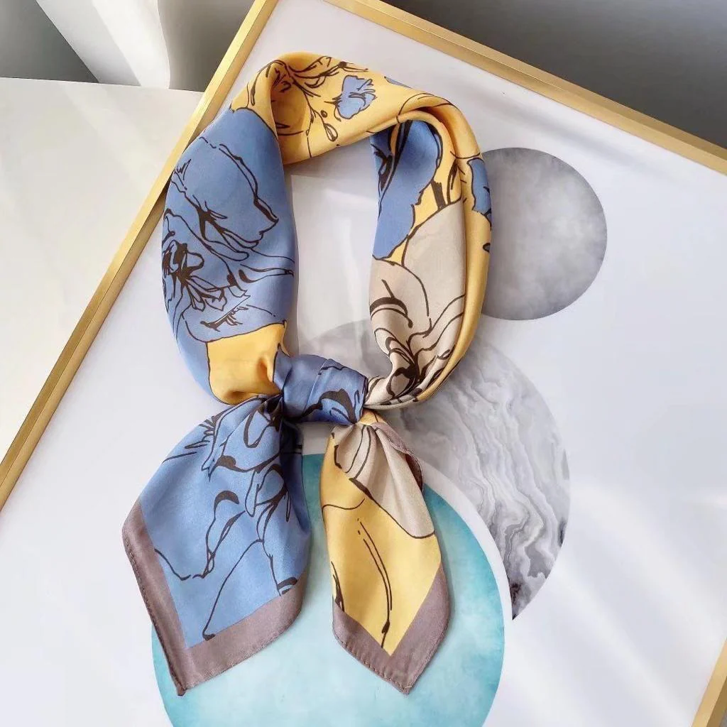 Luxury Print Silk Satin Head Scarf - Image 14