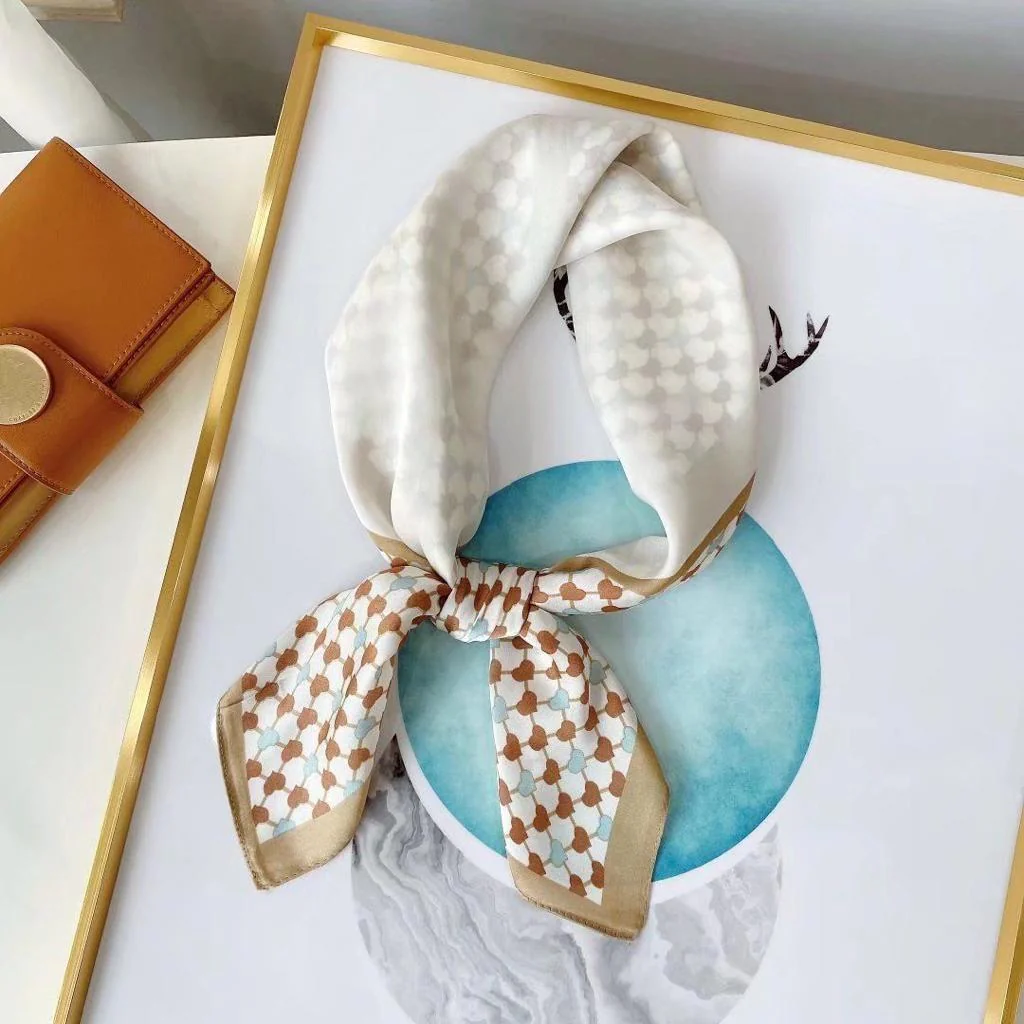 Luxury Print Silk Satin Head Scarf - Image 17
