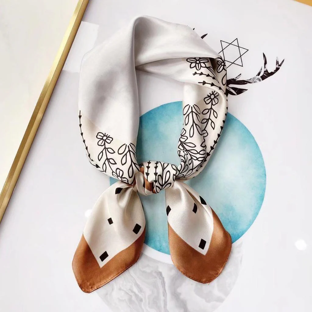 Luxury Print Silk Satin Head Scarf - Image 18
