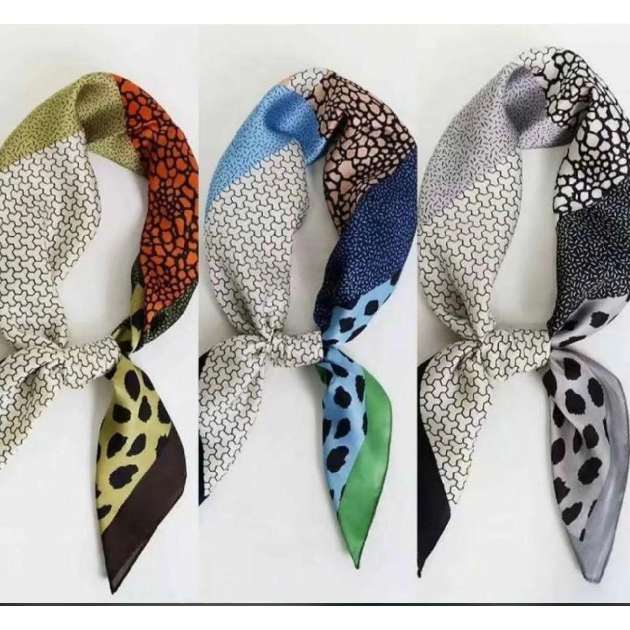 Luxury Print Silk Satin Head Scarf - Image 4