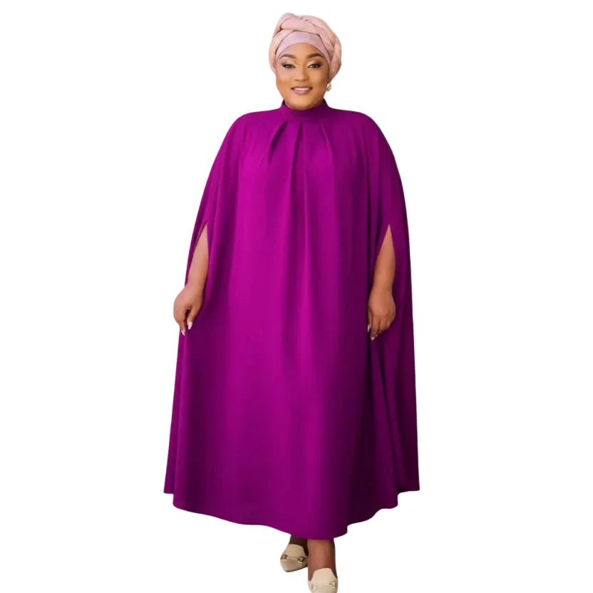 Majestic Elegant Cape-Sleeve Dress - Image 4