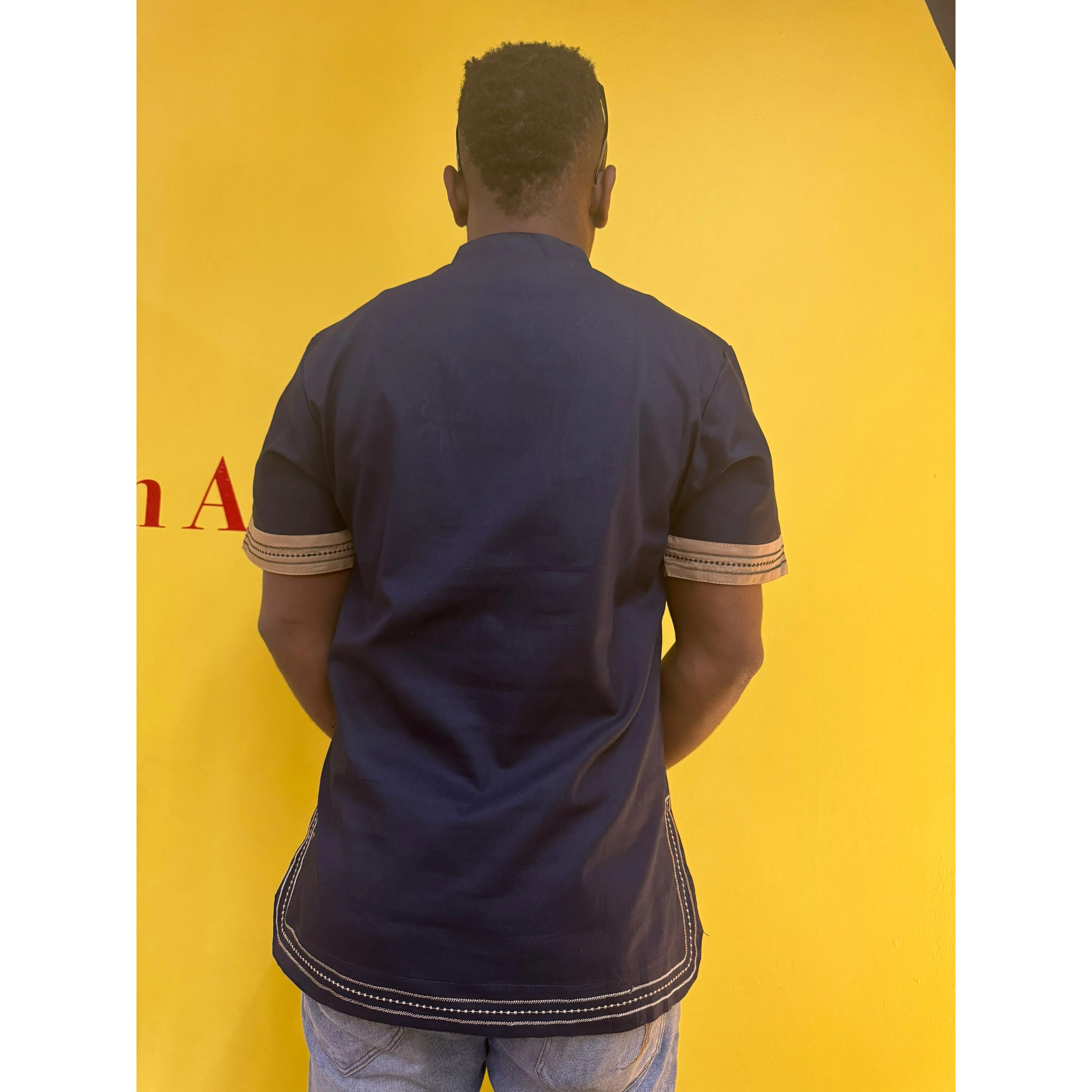 Mens African Vintage Embroidered T-Shirt - Image 13