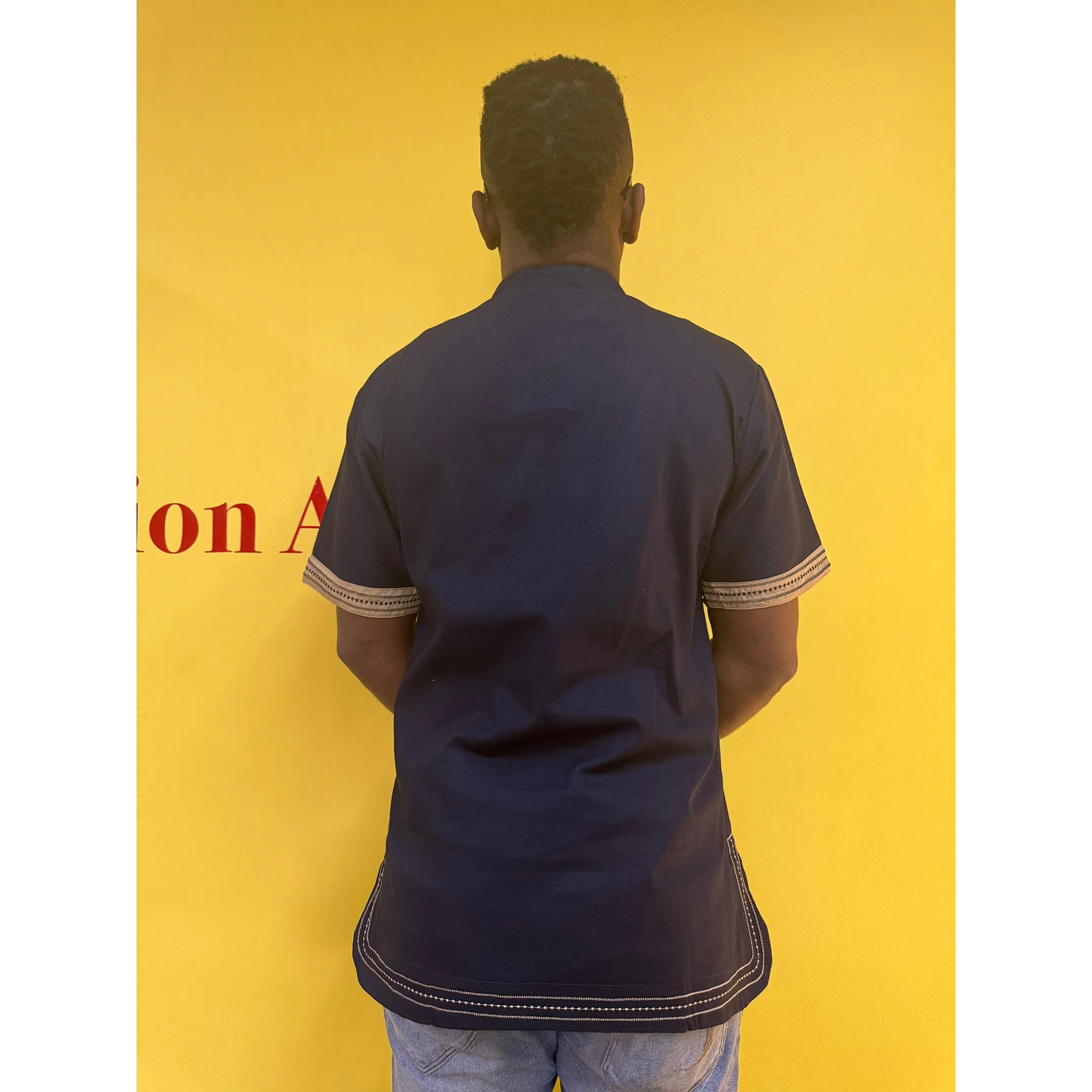 Mens African Vintage Embroidered T-Shirt - Image 11