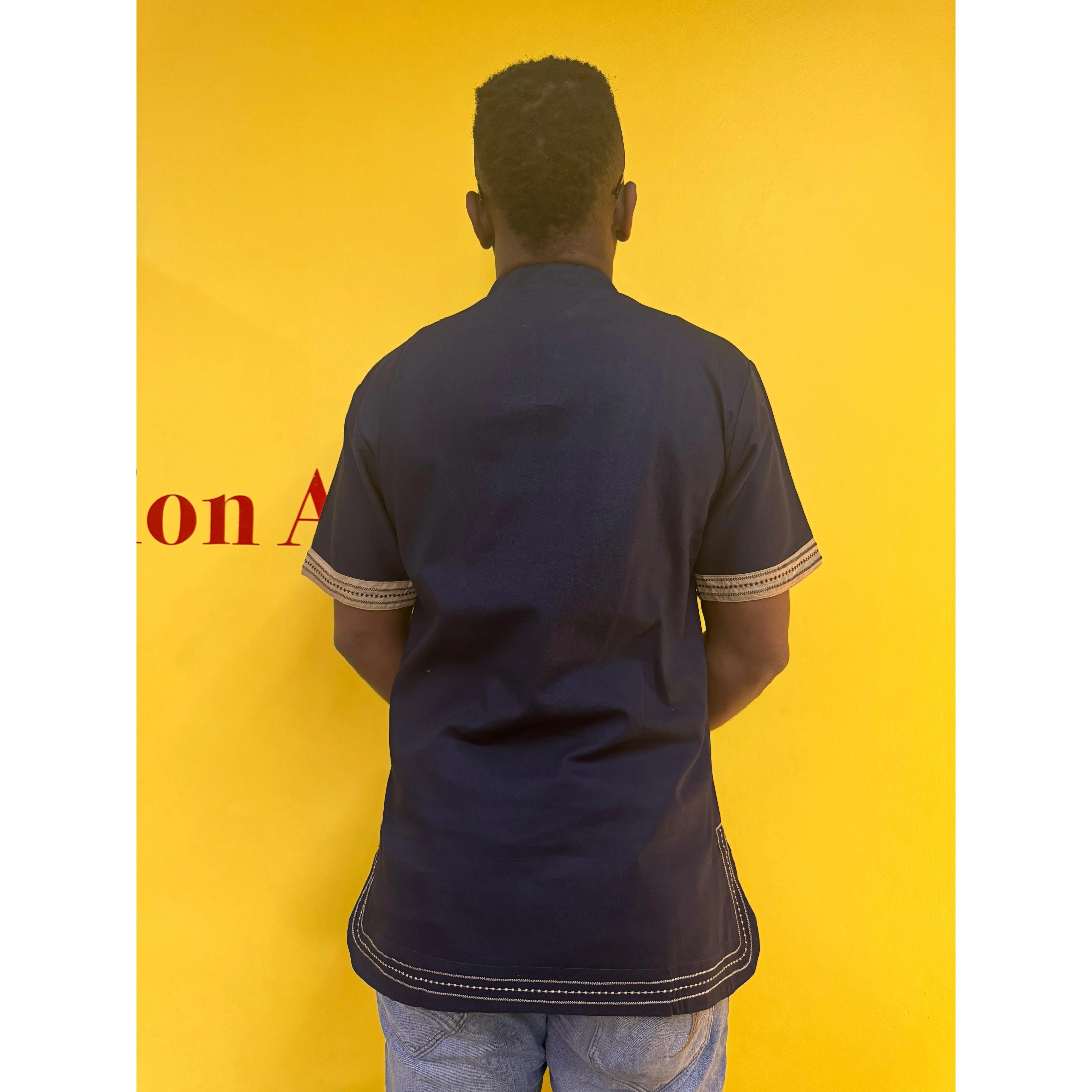 Mens African Vintage Embroidered T-Shirt - Image 13