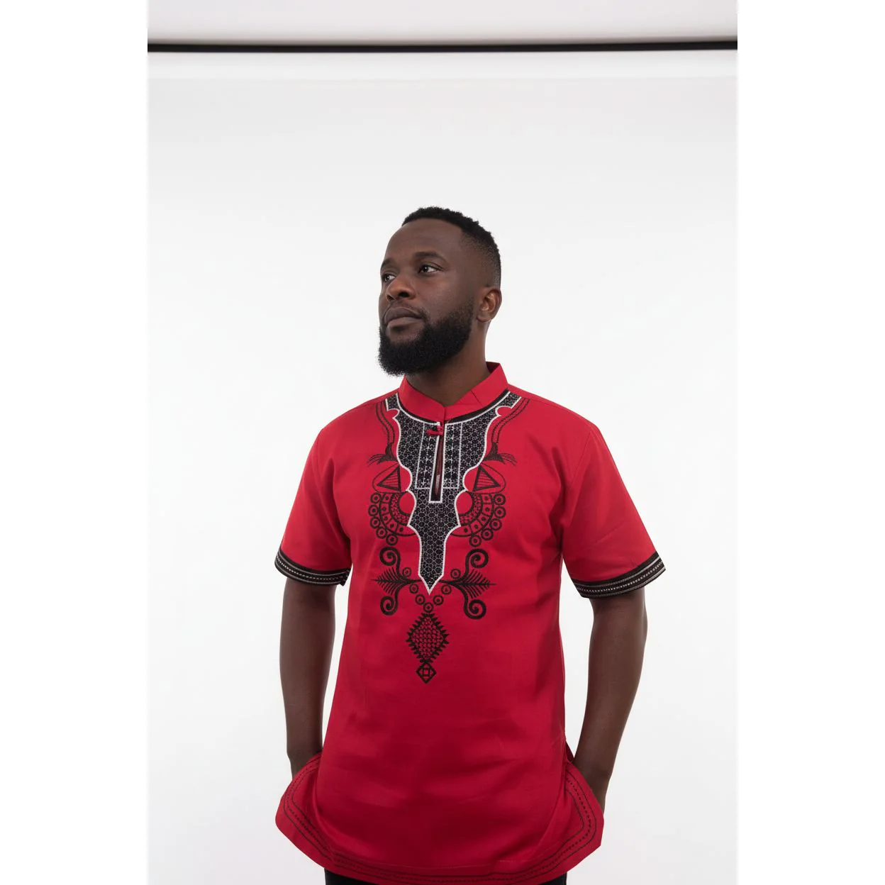 Mens African Vintage Embroidered T-Shirt - Image 14