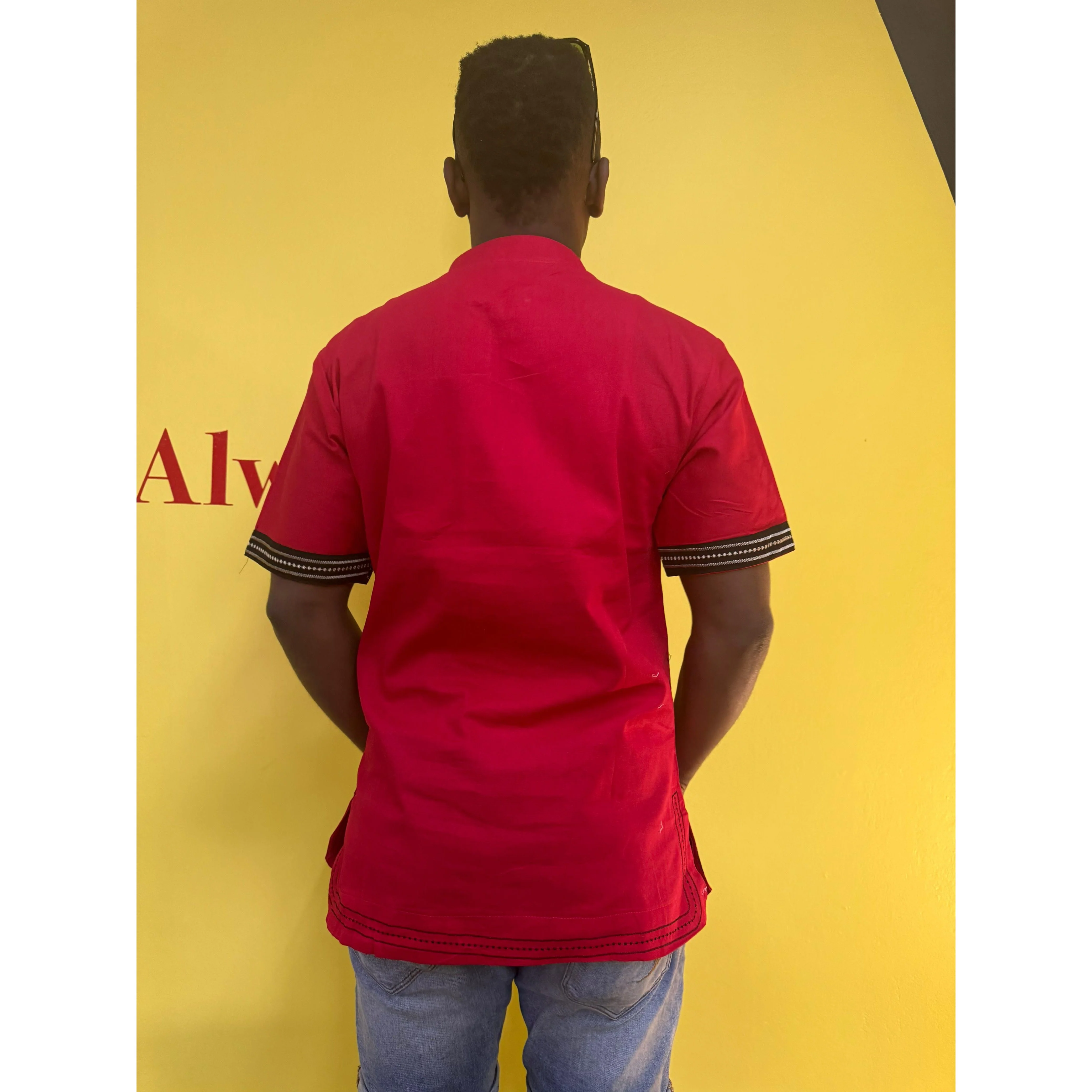 Mens African Vintage Embroidered T-Shirt - Image 16