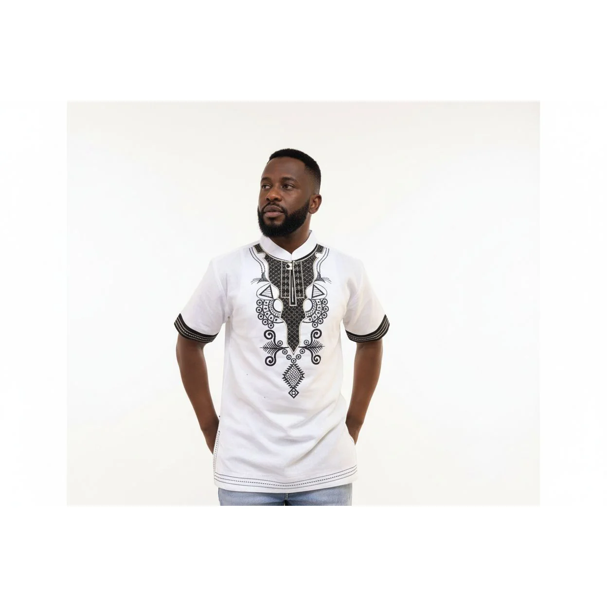 Mens African Vintage Embroidered T-Shirt - Image 18
