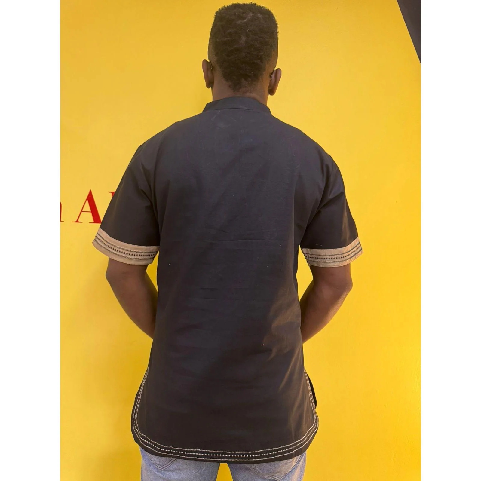 Mens African Vintage Embroidered T-Shirt - Image 11