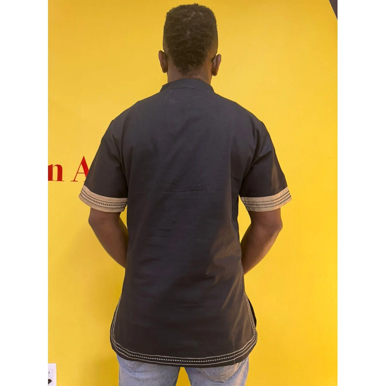 Mens African Vintage Embroidered T-Shirt - Image 13