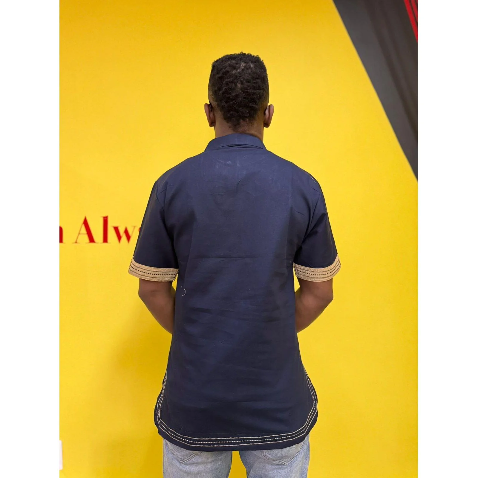 Mens African Vintage Embroidered T-Shirt - Image 3