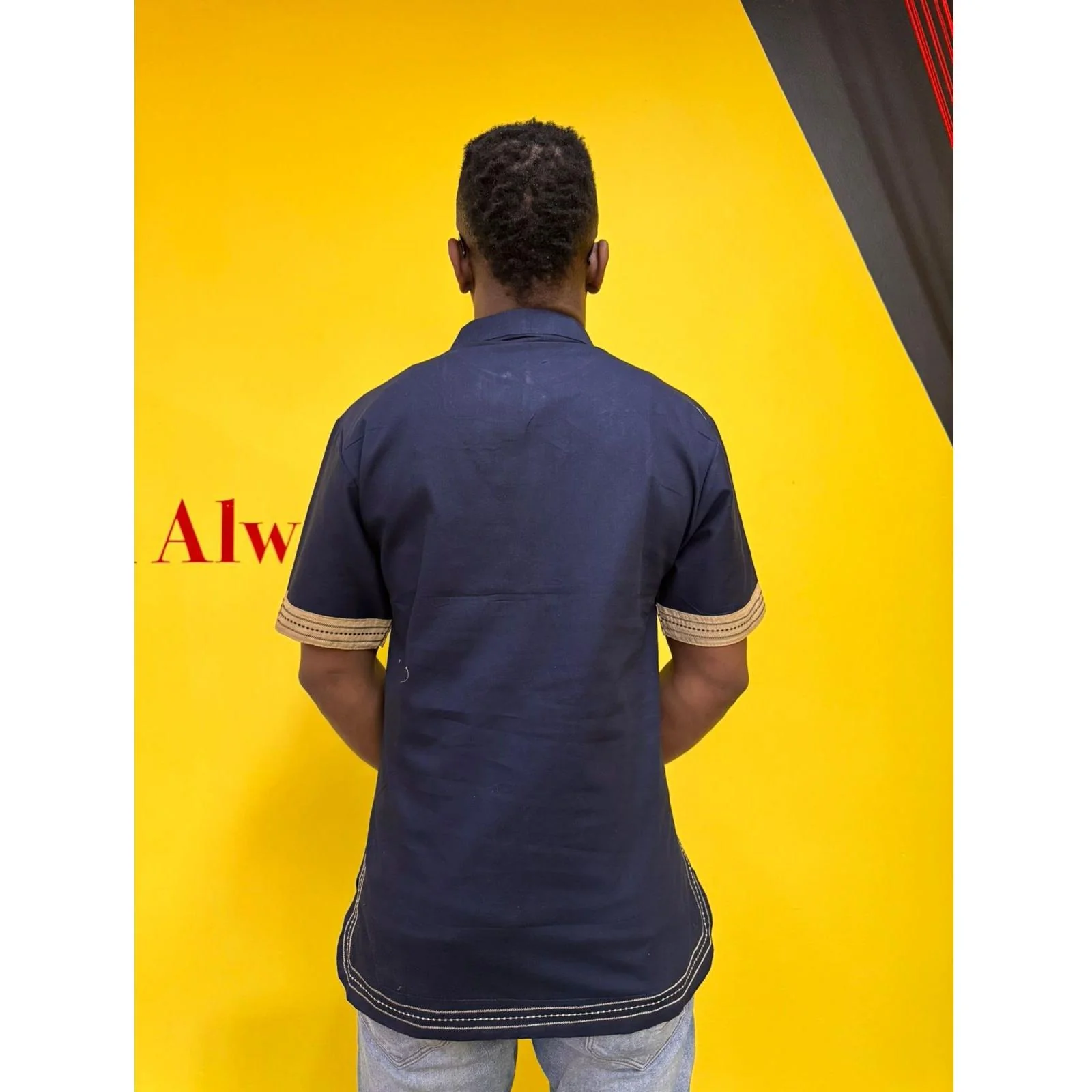 Mens African Vintage Embroidered T-Shirt - Image 5