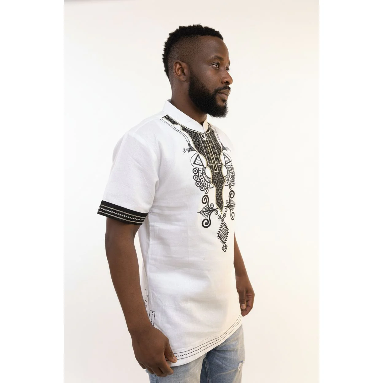 Mens African Vintage Embroidered T-Shirt - Image 21
