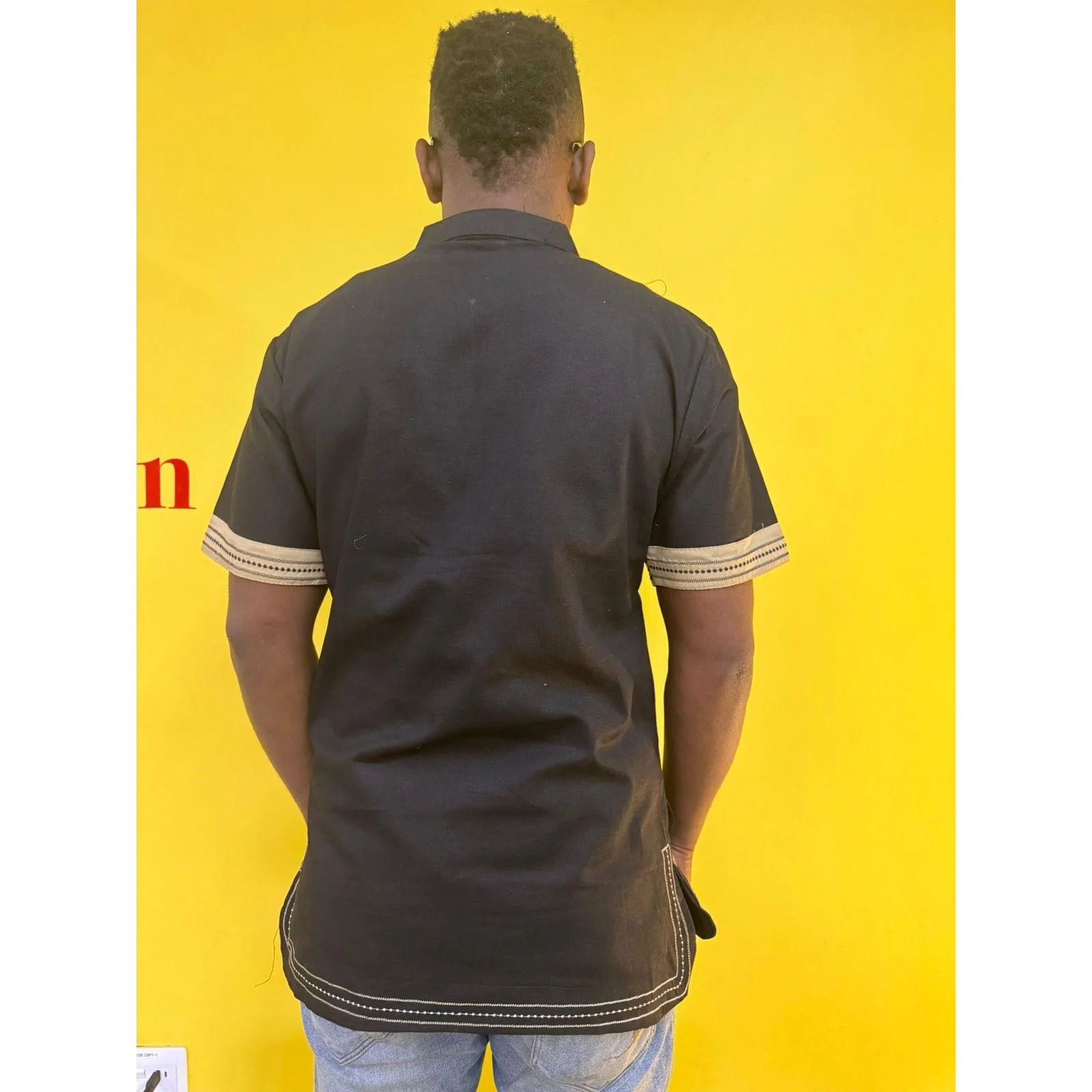 Mens African Vintage Embroidered T-Shirt - Image 25
