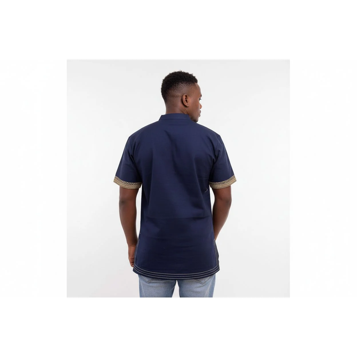Mens African Vintage Embroidered T-Shirt - Image 4