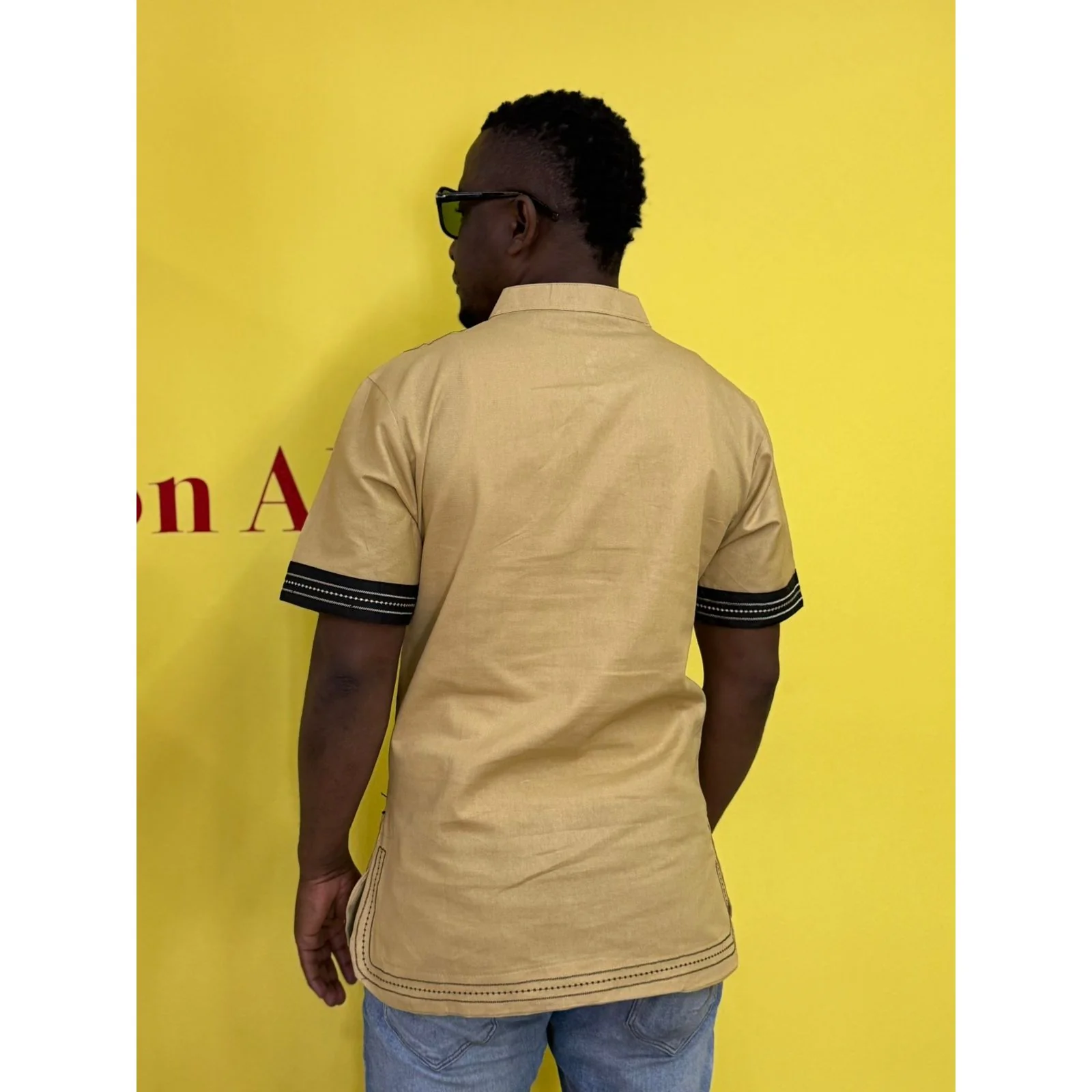 Mens African Vintage Embroidered T-Shirt - Image 30