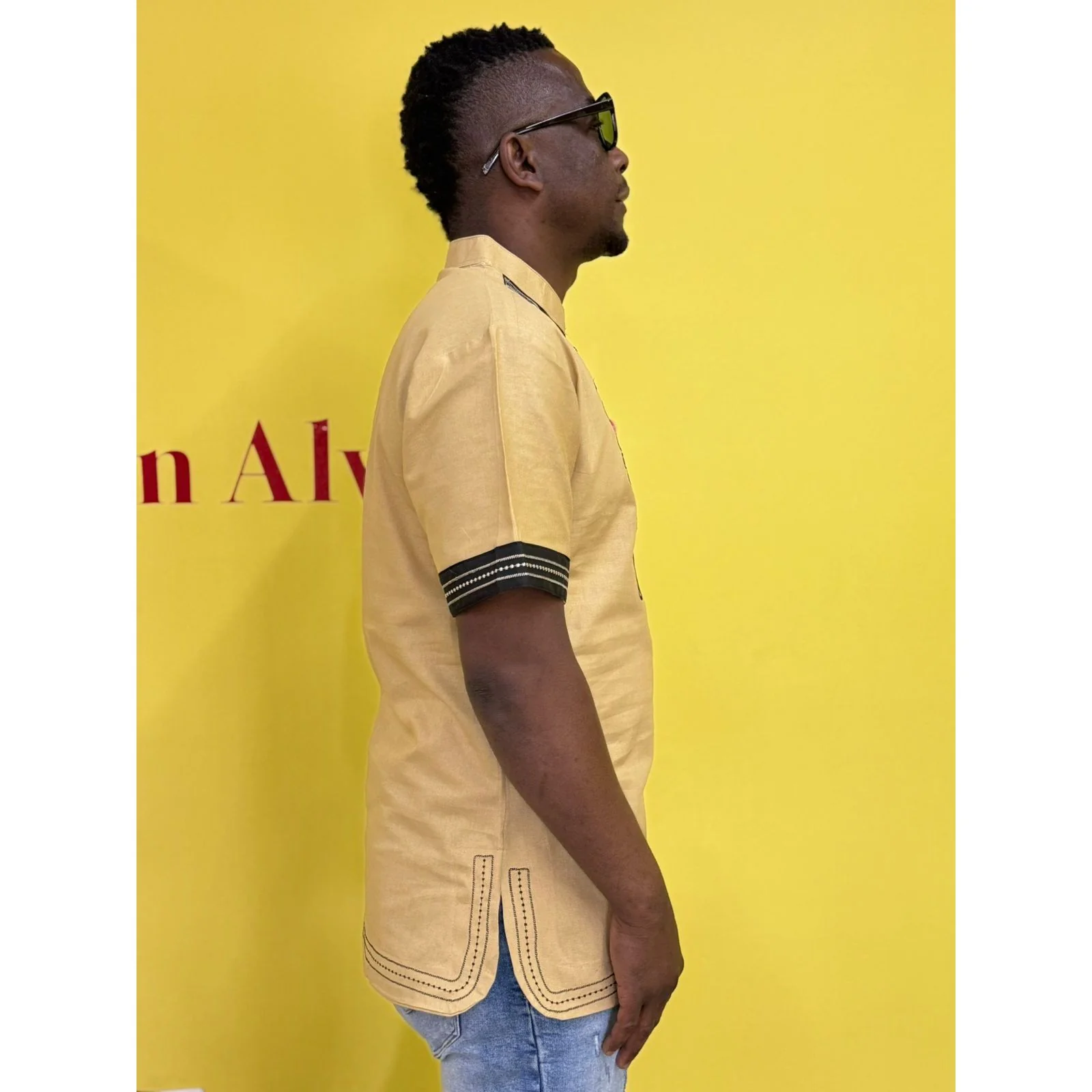 Mens African Vintage Embroidered T-Shirt - Image 31