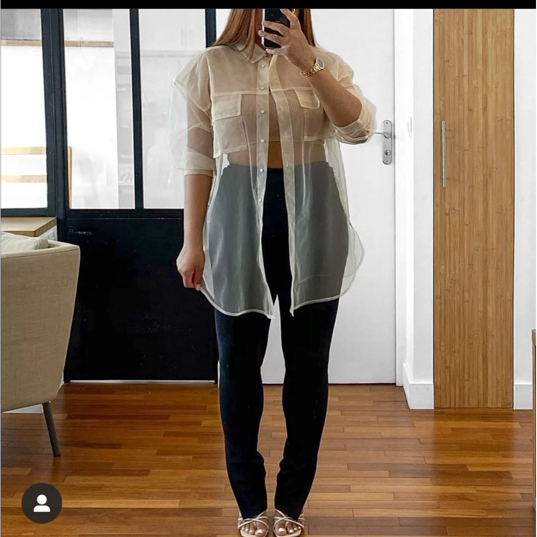 Mesh Cardigan Blouse Shirt - Image 4