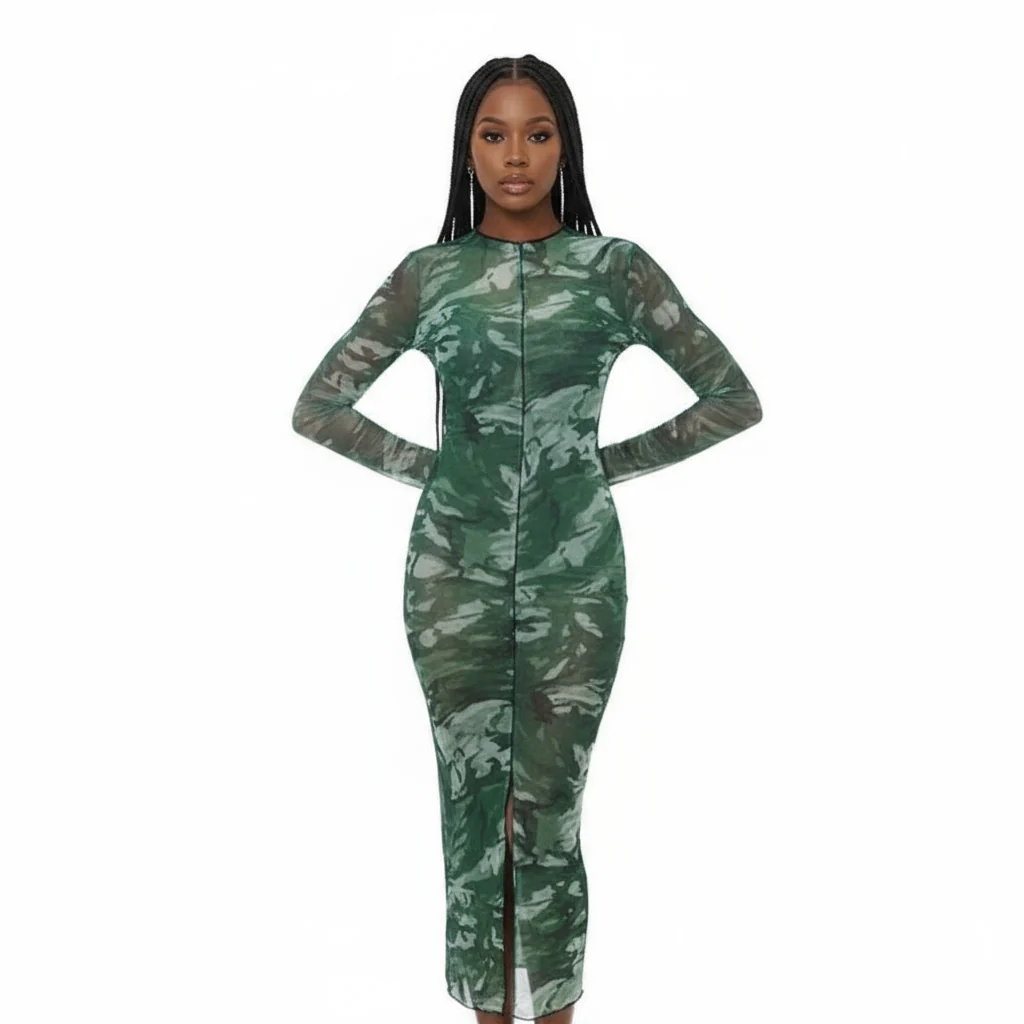 Mesh see-through bodycon dress - Image 3