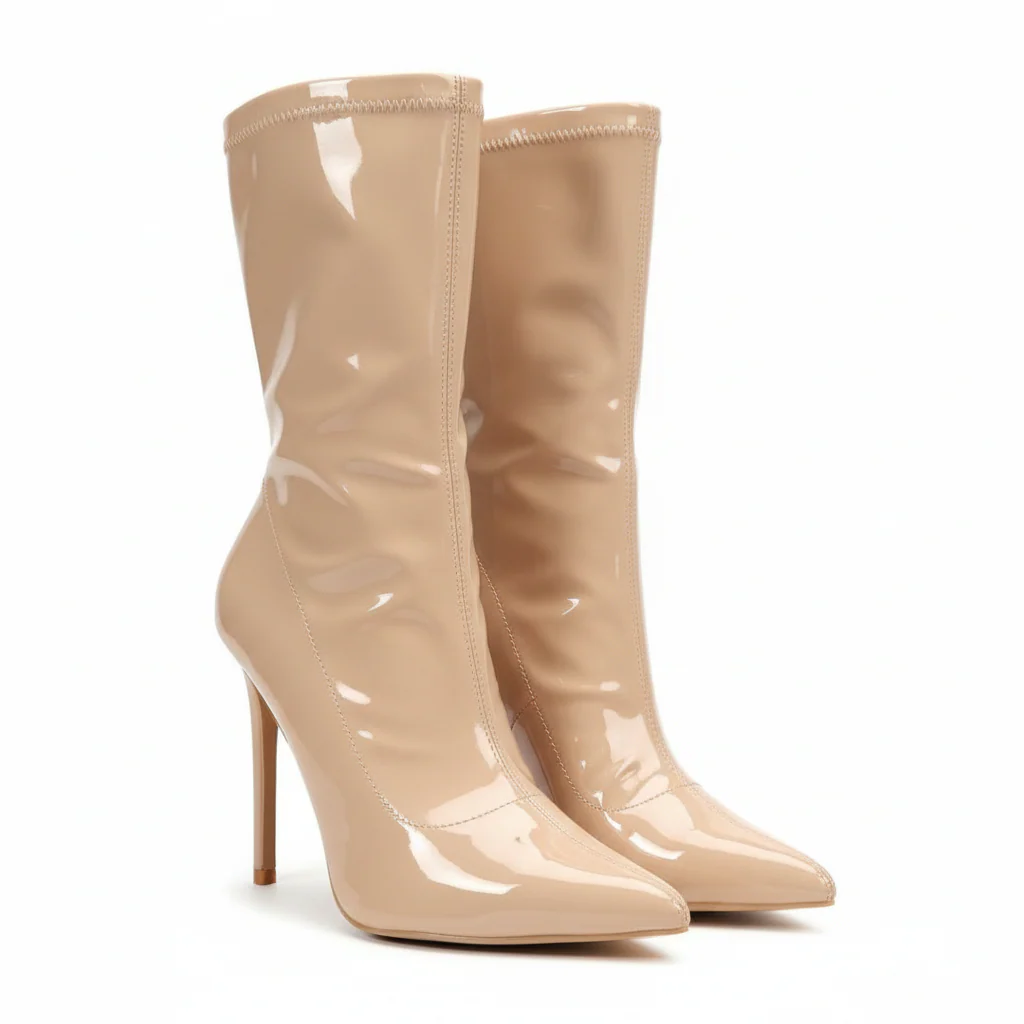Metal Toe Stiletto Ankle Boots