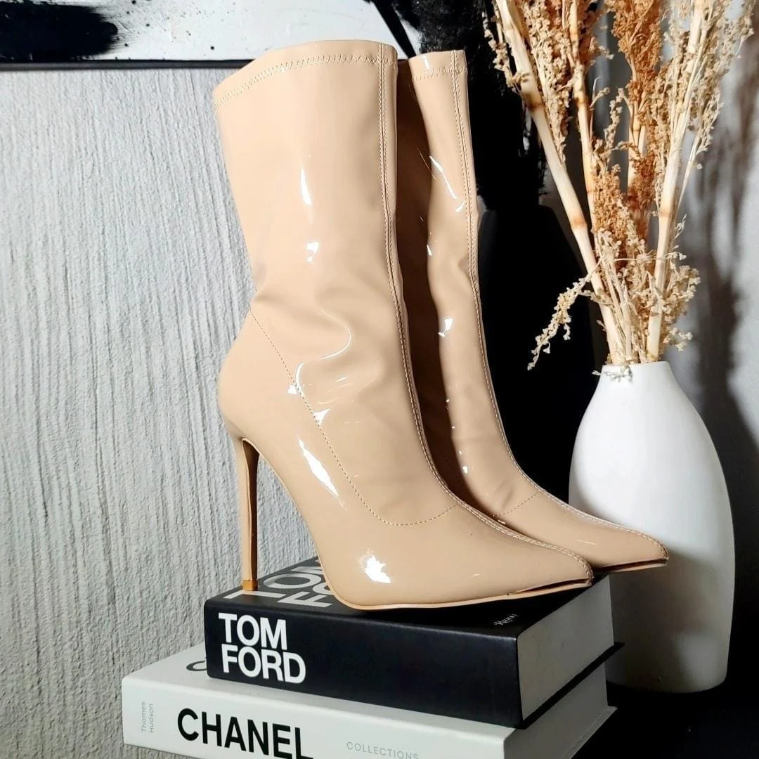 Metal Toe Stiletto Ankle Boots - Image 4