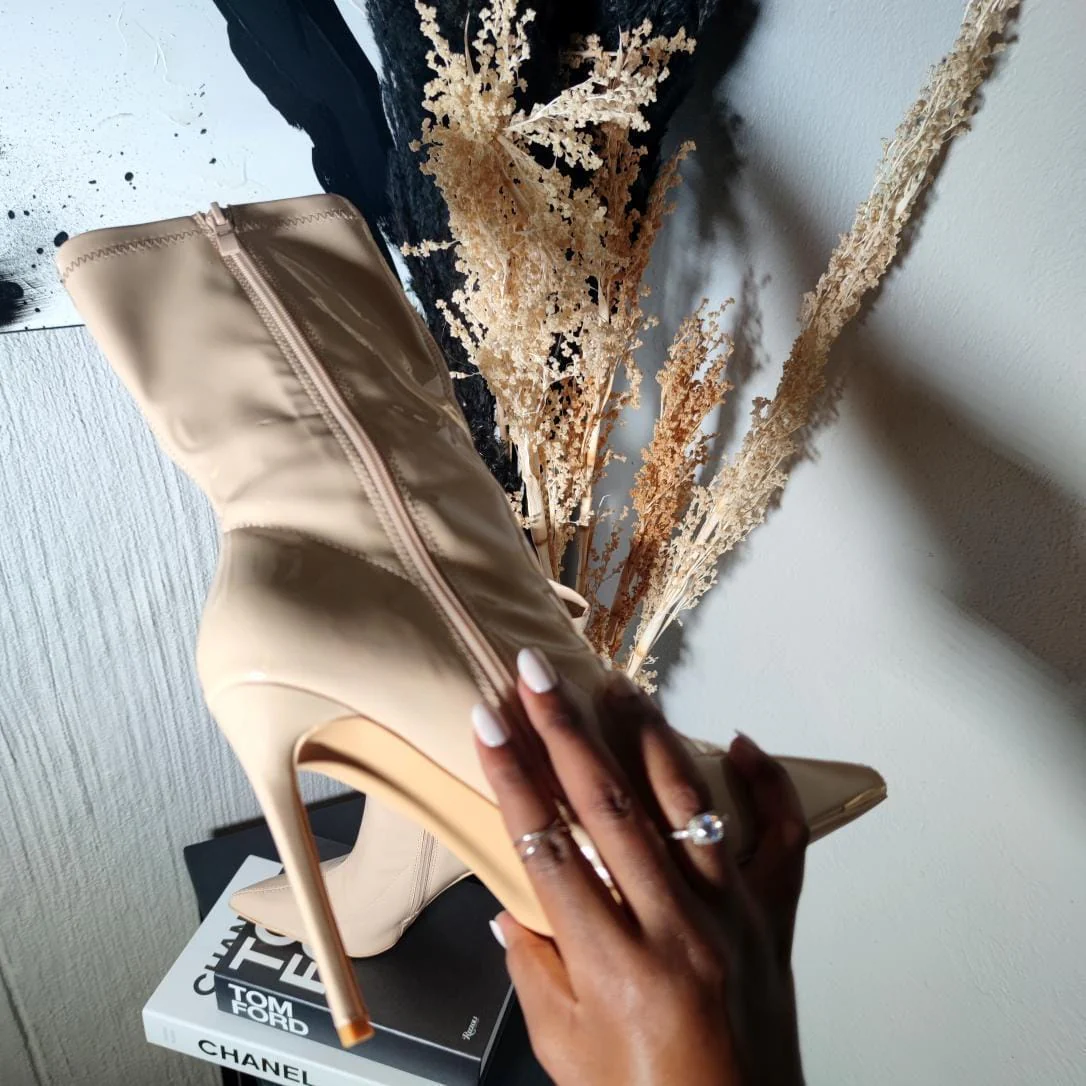 Metal Toe Stiletto Ankle Boots - Image 5