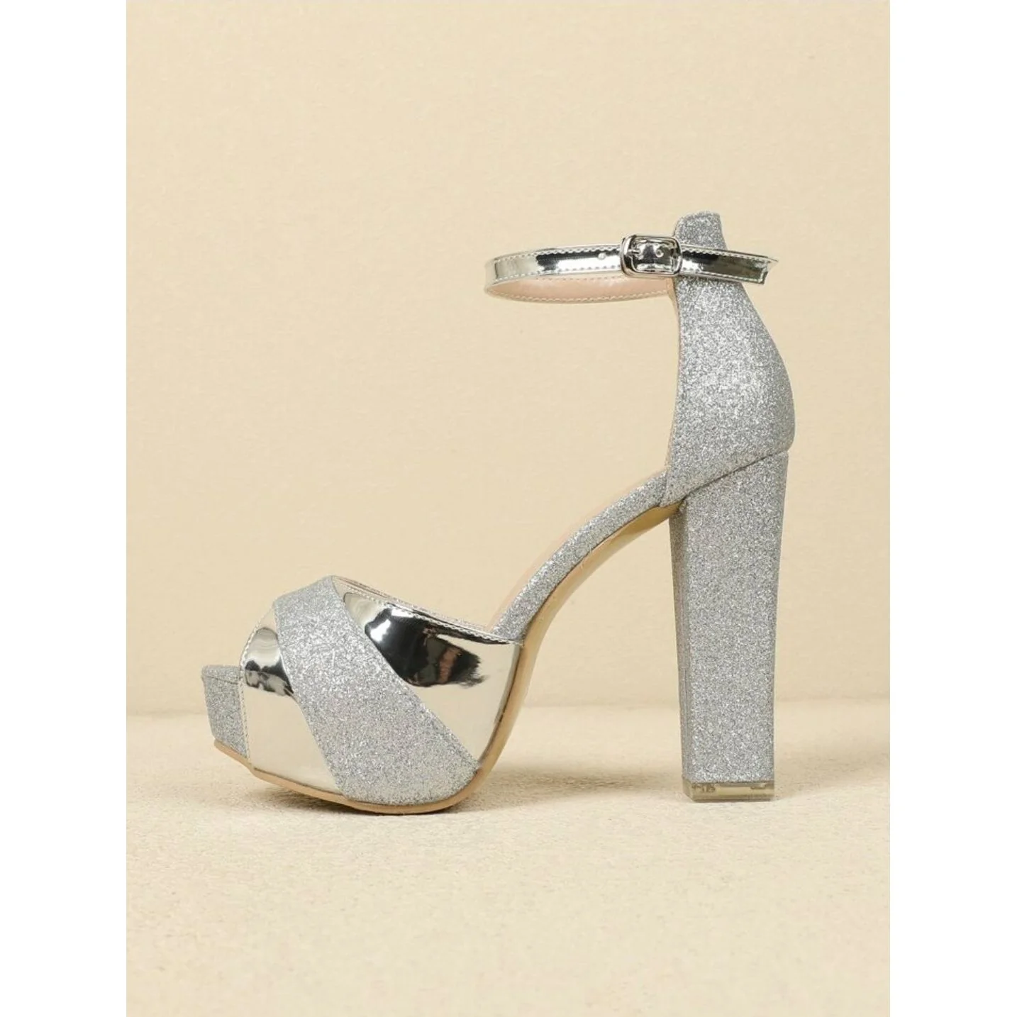 Metallic Block Heels with Glamorous Platform. - Image 6