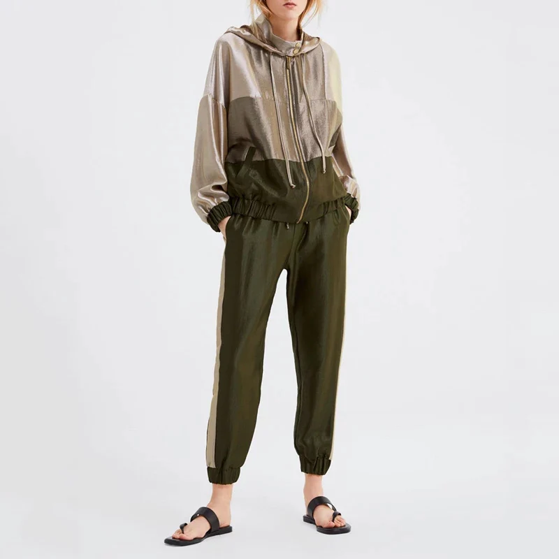 Metallic Satin Hooded Tracksuit - Image 11