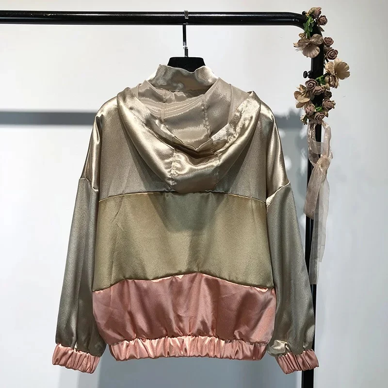 Metallic Satin Hooded Tracksuit - Image 5