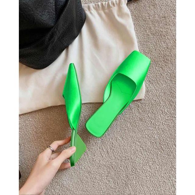 Metallic Square-Toe Blade-Heel Mules - Image 2