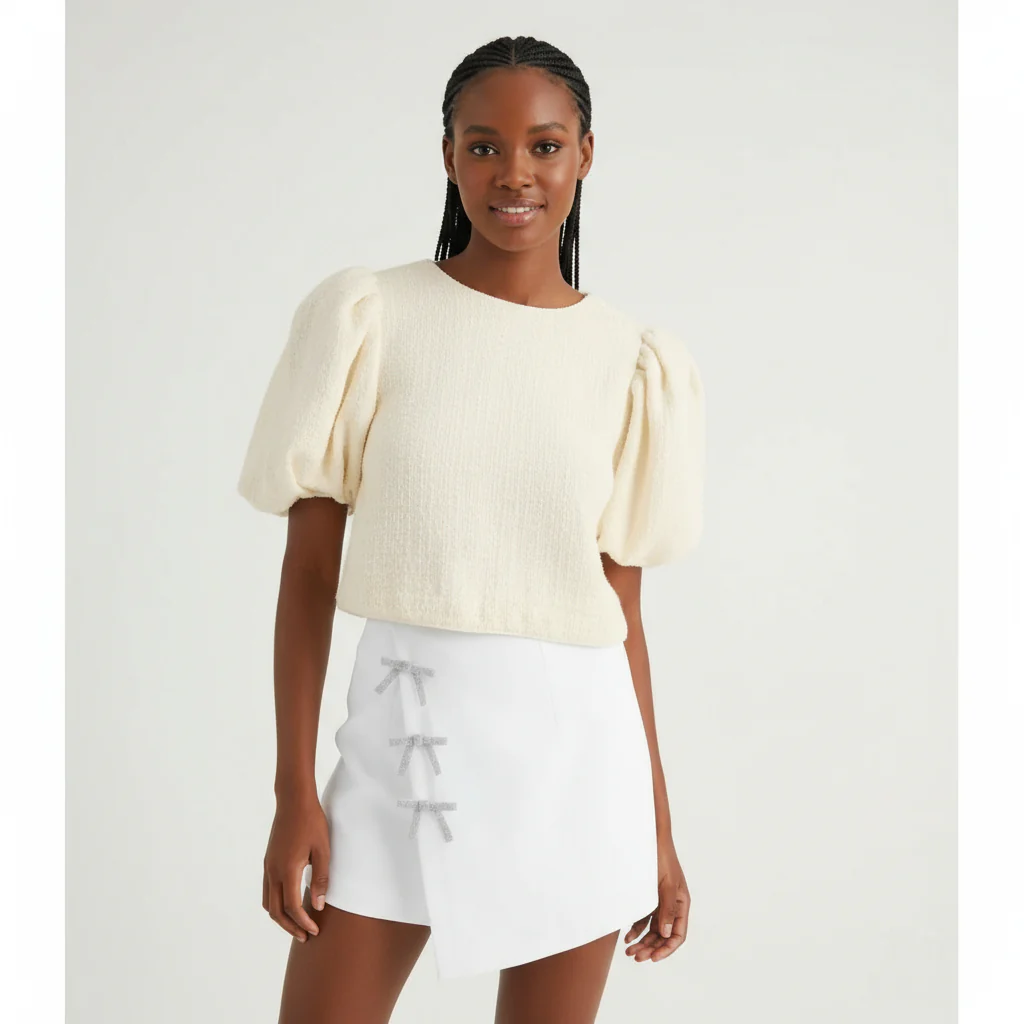 Mid Rise Wrap Bowknot Mini Skirt Curve