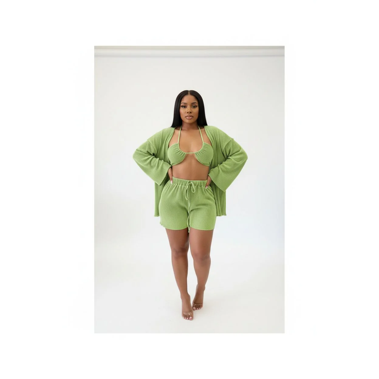 Mini Pleats Sexy Outfit Set - Image 5