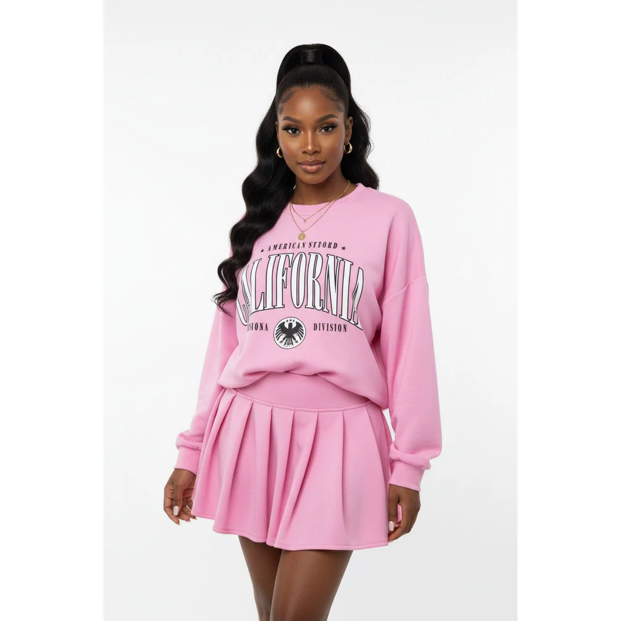 Mini Skirt & Oversized Sweatshirt 2 Piece Set. - Image 3