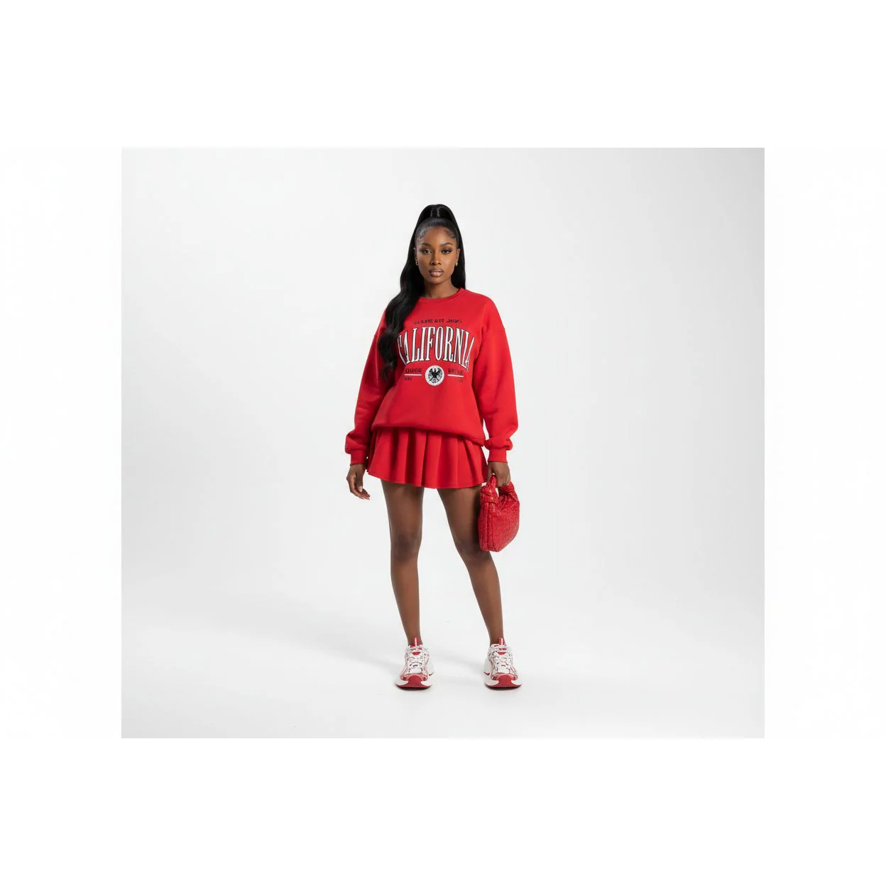 Mini Skirt & Oversized Sweatshirt 2 Piece Set. - Image 4