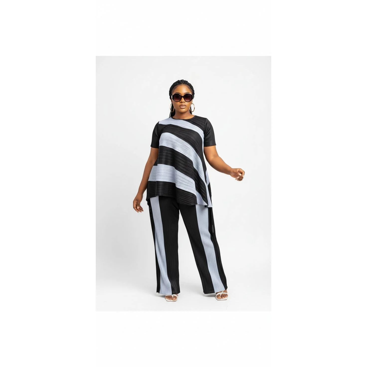 Multi-Color Short Sleeve Top and Pant